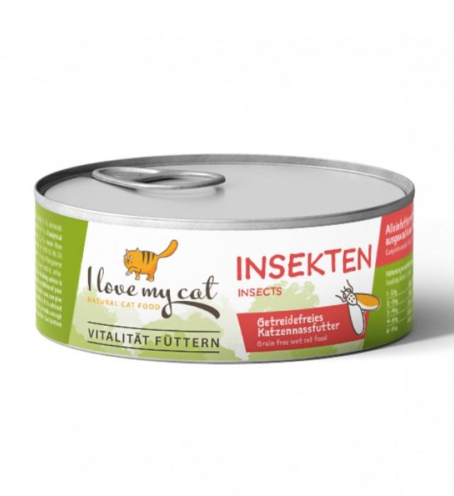 Nassfutter für Katzen mit Insekten