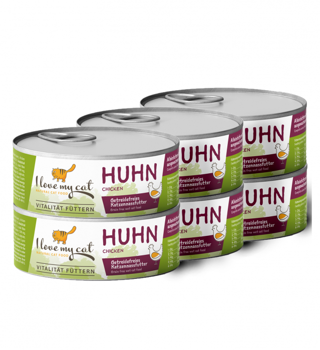 Nassfutter für Katzen mit Huhn